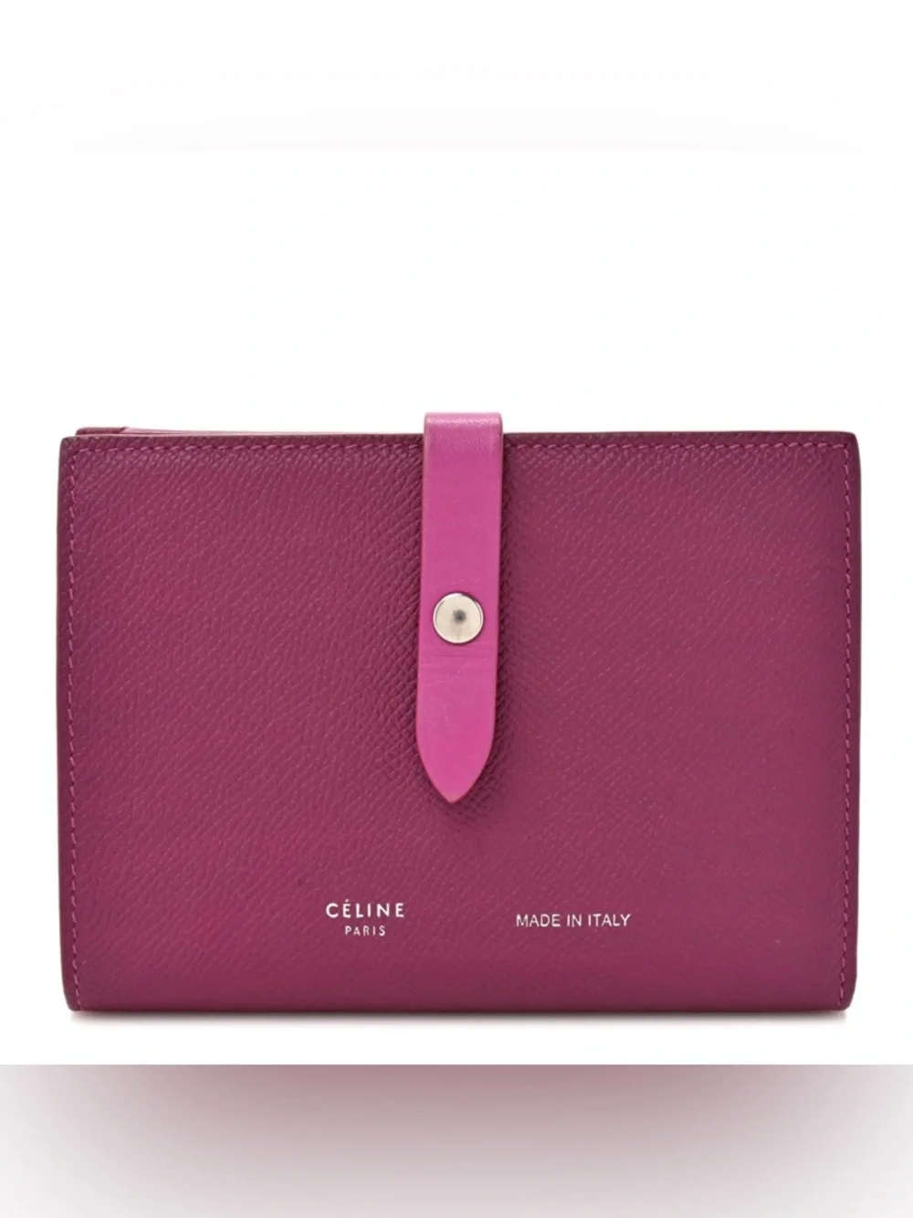 Grained Calfskin Medium Multifunction Strap Wallet Magenta.. If u Know u Know..